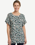 Sage Printed Knit Jersey Top Corfu Jeans