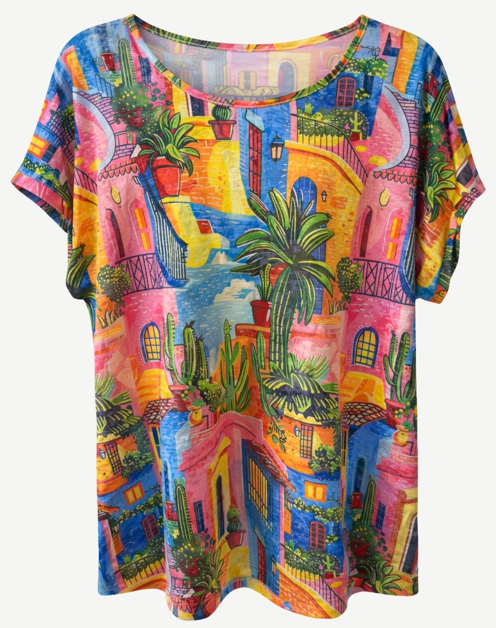 Balcony Heights Summer Burnout Floral Top Corfu Jeans