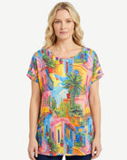 Balcony Heights Summer Burnout Floral Top