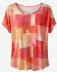 Block Party Summer Burnout Print Top Corfu Jeans