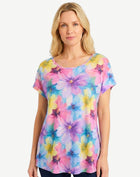 Summer Fleur Summer Burnout Floral Top