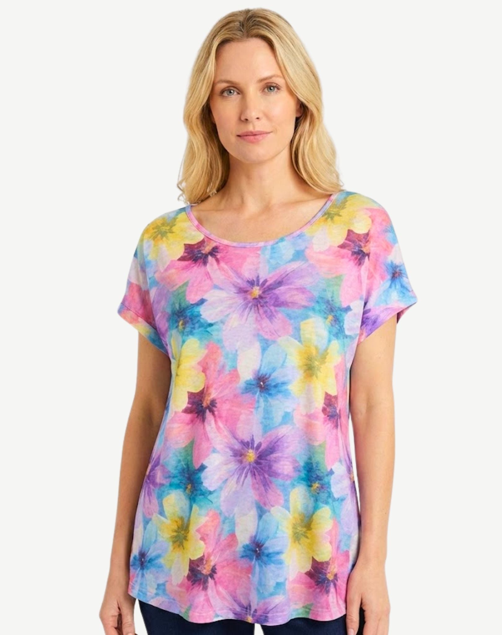 Summer Fleur Summer Burnout Floral Top Corfu Jeans