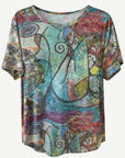 Lucid Lines Summer Burnout Print Top Corfu Jeans