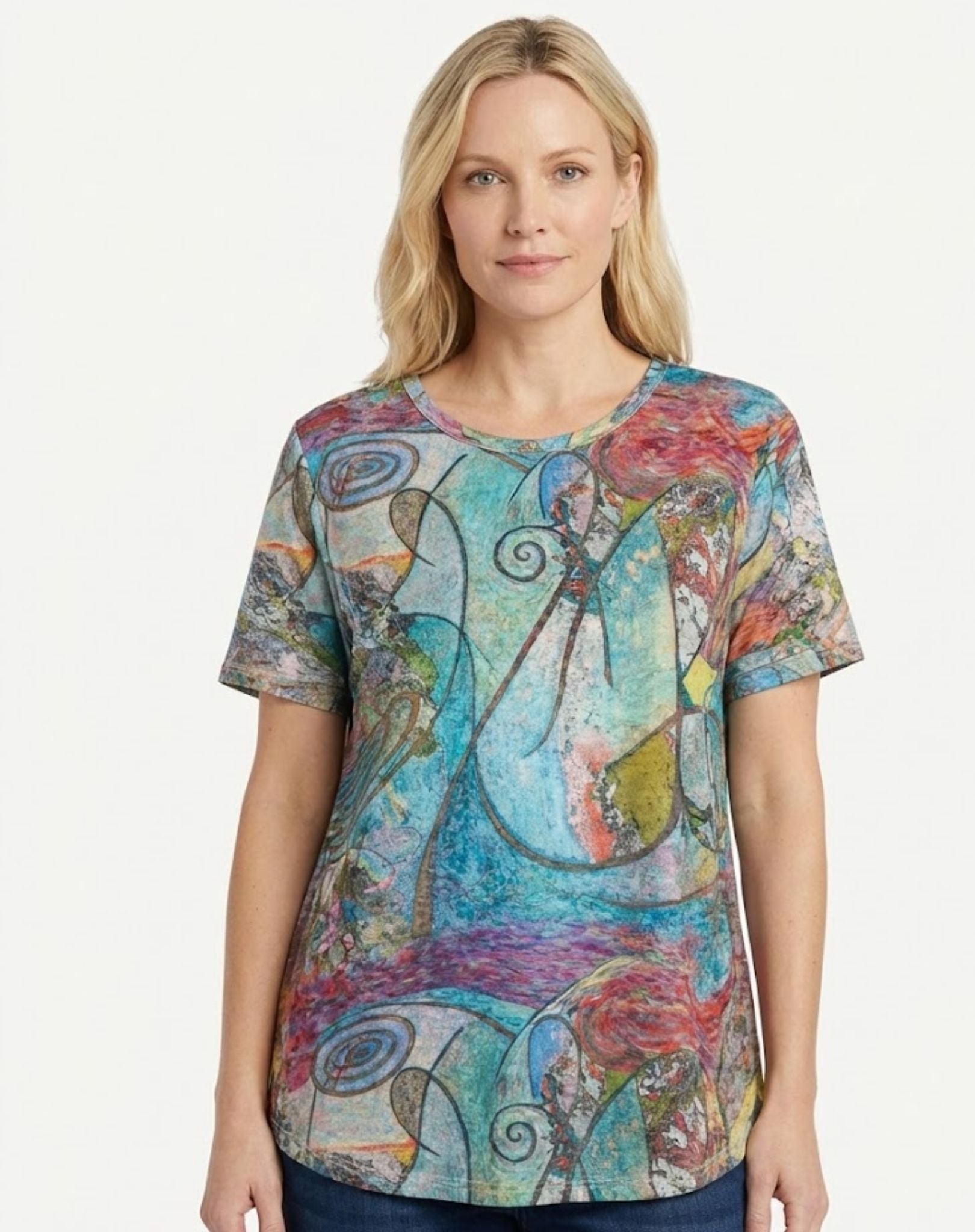 Lucid Lines Summer Burnout Print Top Corfu Jeans