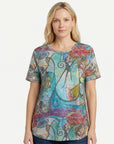 Lucid Lines Summer Burnout Print Top Corfu Jeans