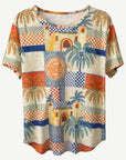 Portofino Palms Summer Burnout Print Top Corfu Jeans