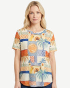 Portofino Palms Summer Burnout Print Top