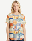 Portofino Palms Summer Burnout Print Top Corfu Jeans
