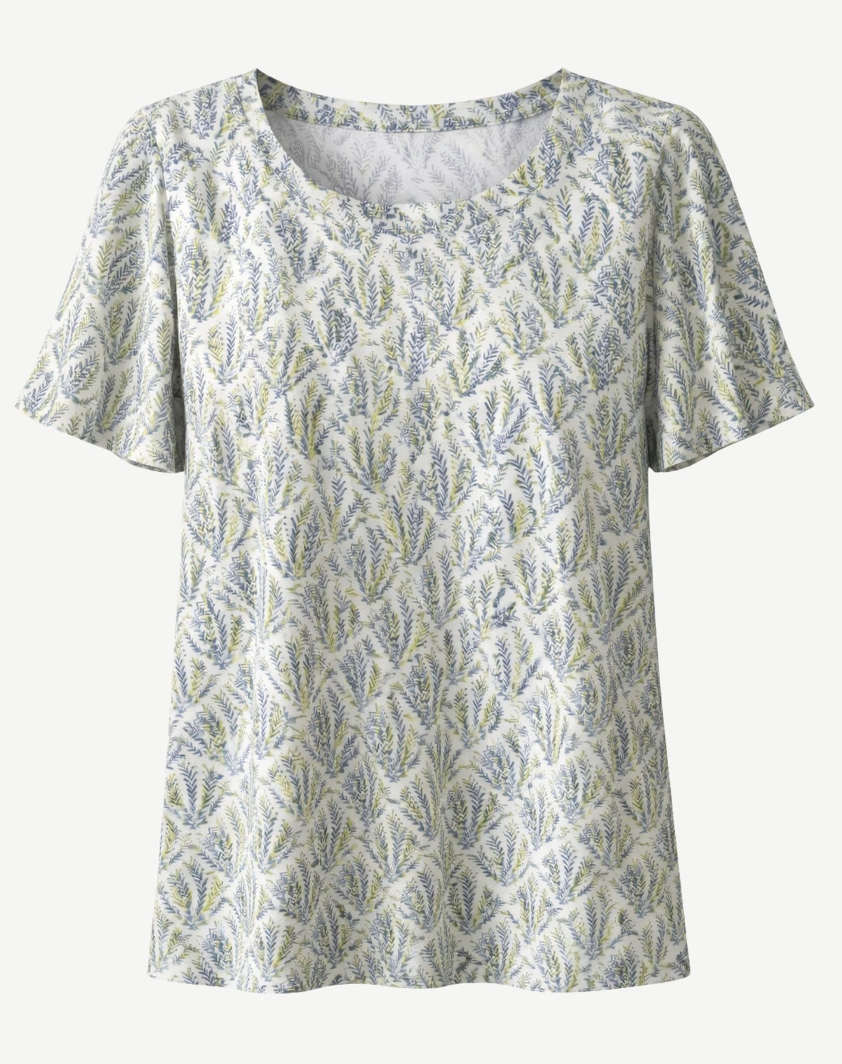 Cream Tan Cotton Rich Printed Knit Top Corfu Jeans
