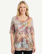 Palm Prowl Cotton Rich Burnout Jersey Top