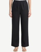 Black Linen Elasticated Pants