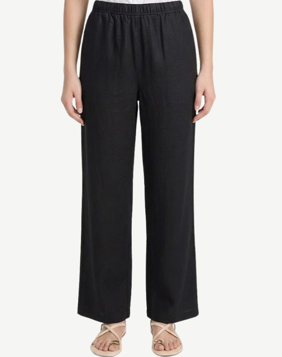 Black Linen Elasticated Pants Corfu Jeans