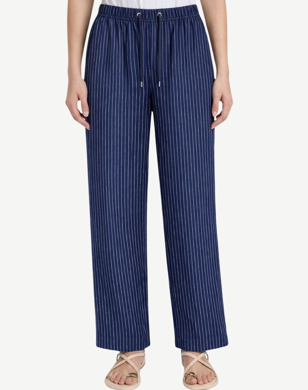 Ink White Linen Drawstring Pants Corfu Jeans