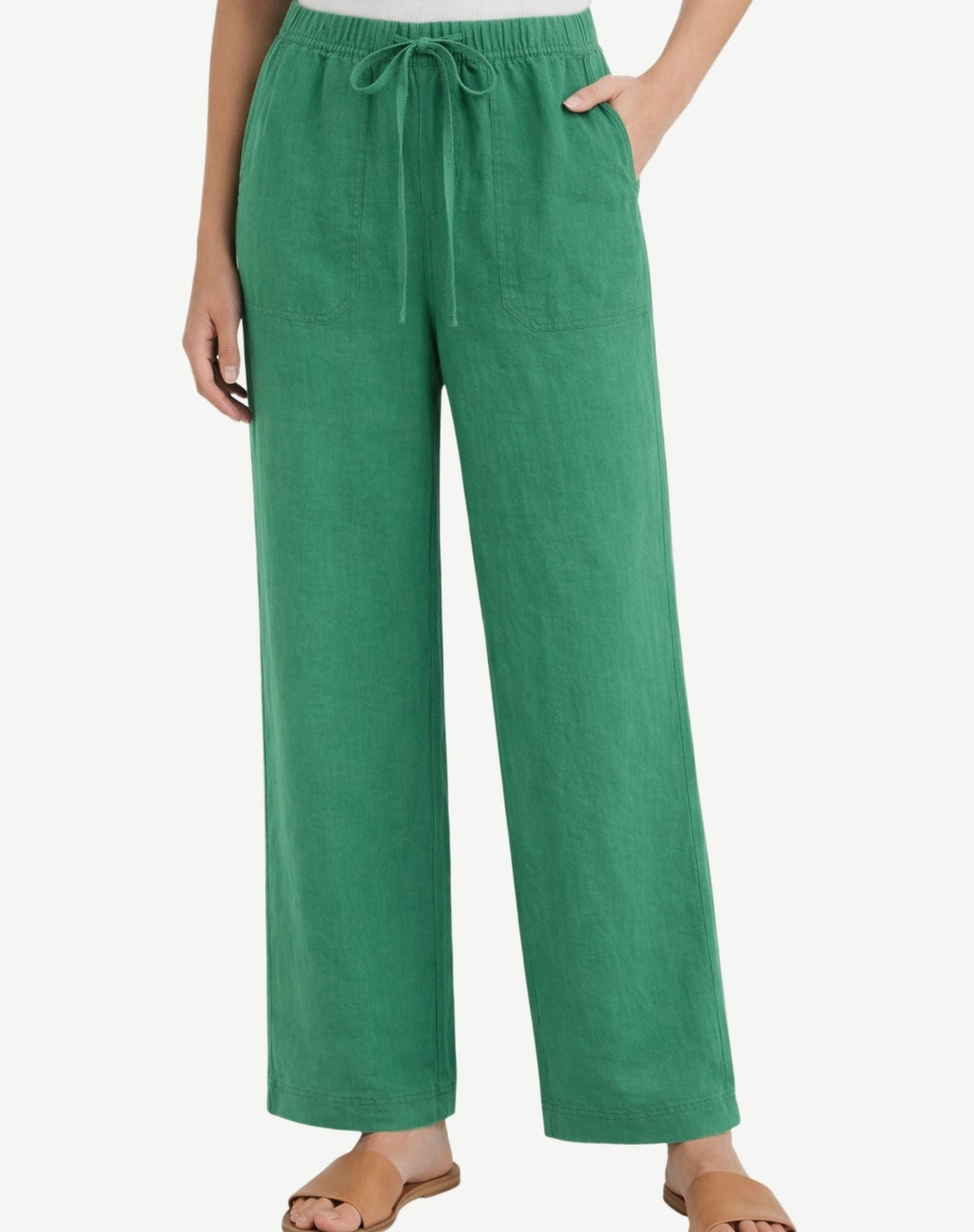 Seafoam Linen Drawstring Pants Corfu Jeans