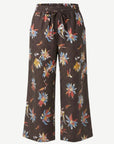 Sun Petal Printed Linen Drawstring Pants Corfu Jeans