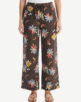 Sun Petal Printed Linen Drawstring Pants Corfu Jeans