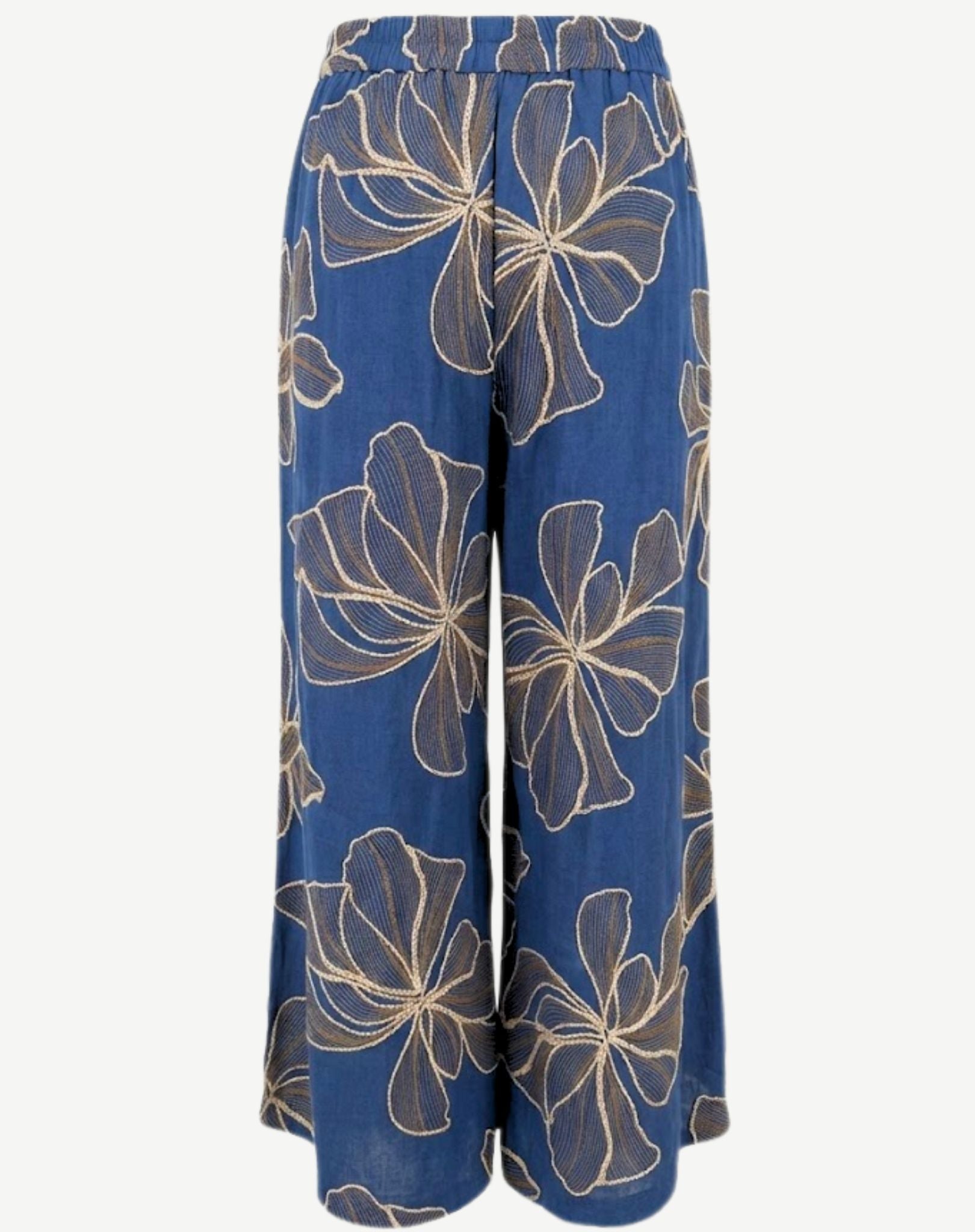 Linen Bloom Wide Leg Pants Corfu Jeans