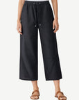 Black Cropped Linen Pants Corfu Jeans