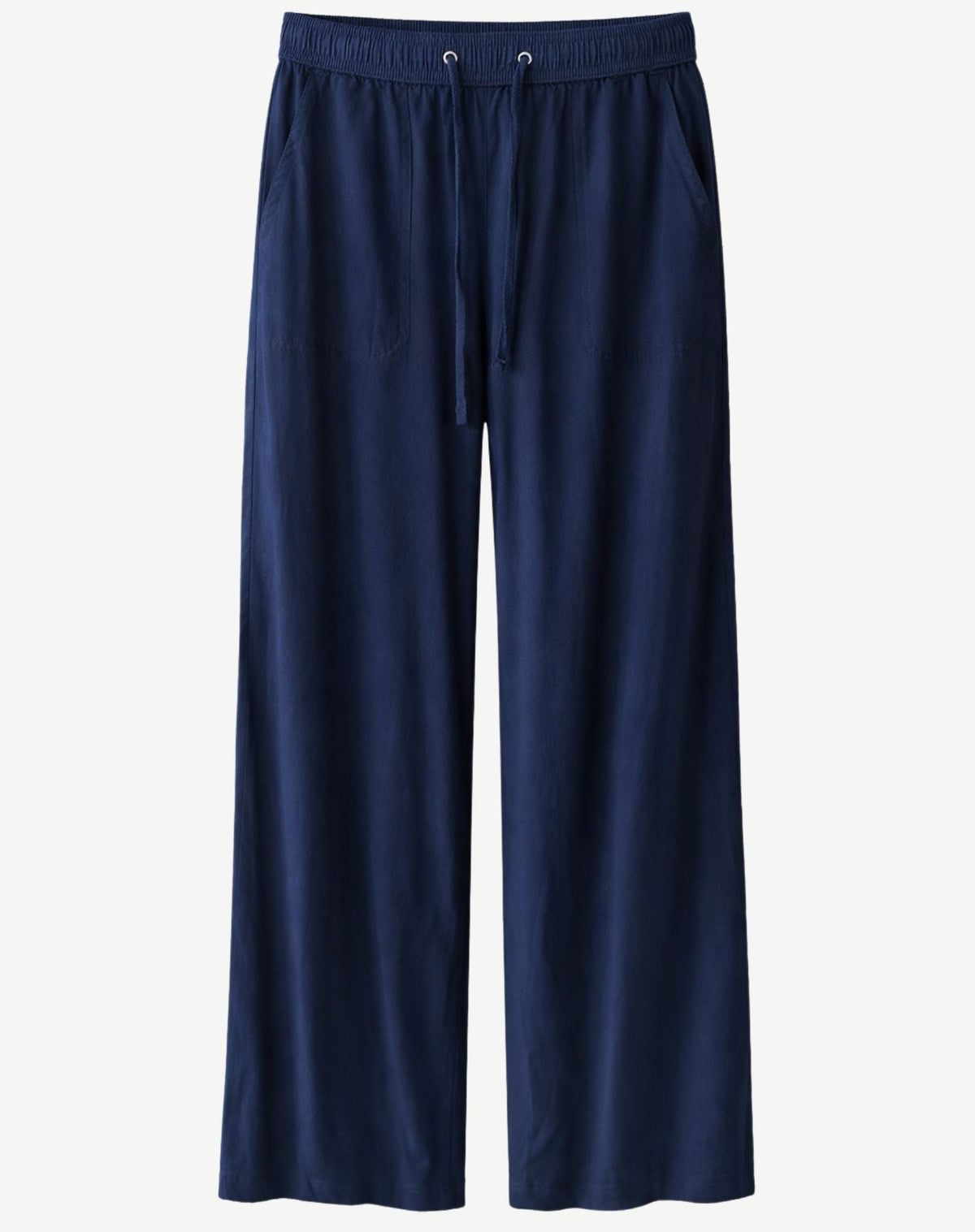 French Navy Cropped Linen Pants Corfu Jeans
