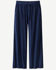 French Navy Cropped Linen Pants Corfu Jeans