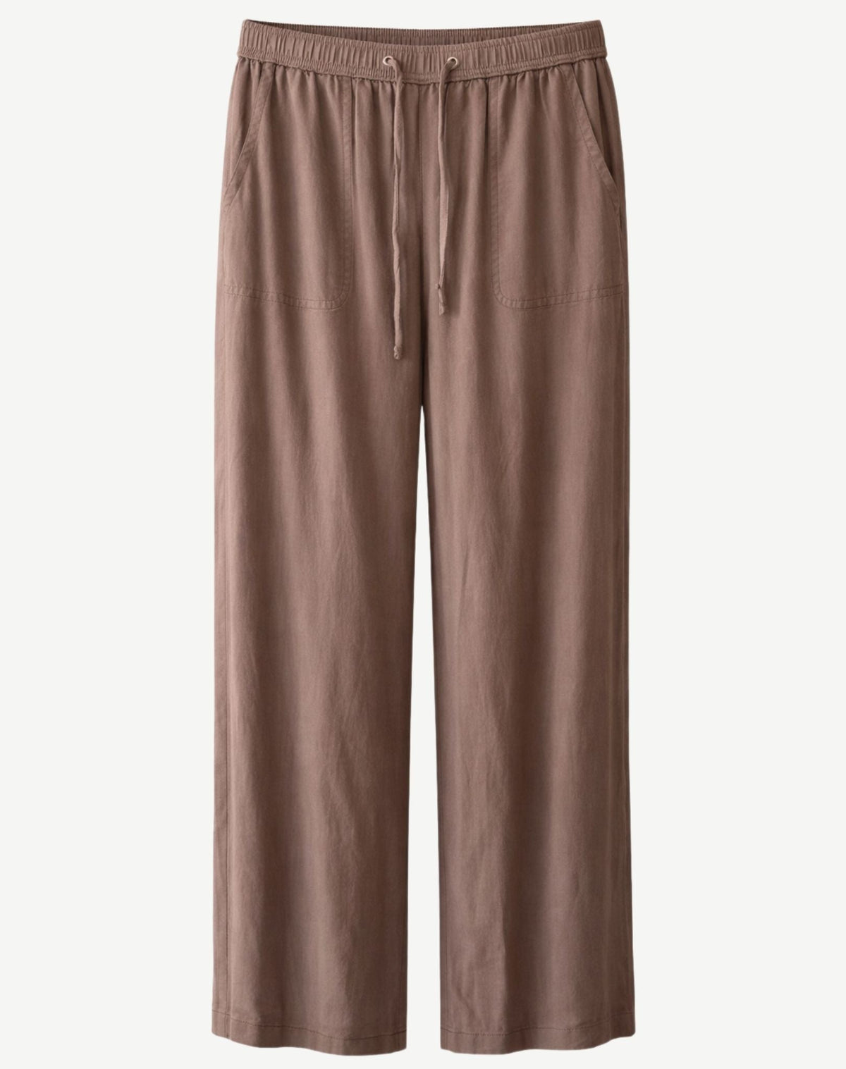Mocha Mousse Cropped Linen Pants Corfu Jeans