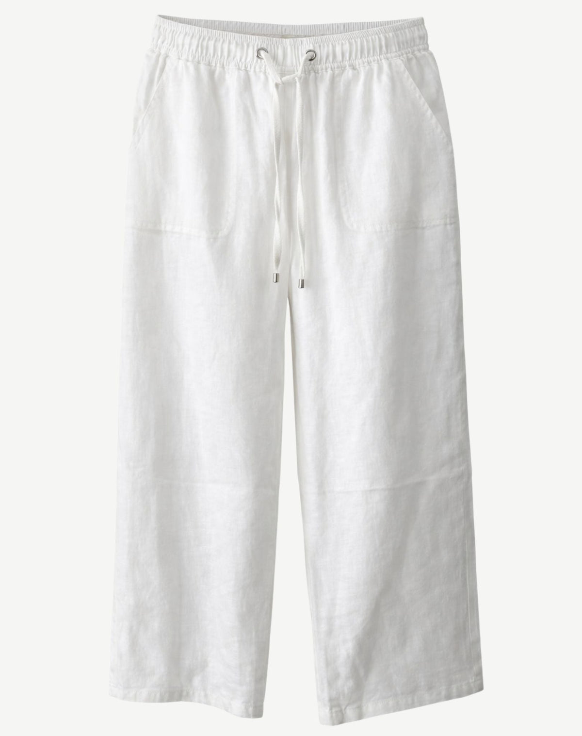 White Cropped Linen Pants Corfu Jeans