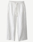 White Cropped Linen Pants Corfu Jeans