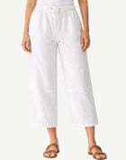 White Cropped Linen Pants