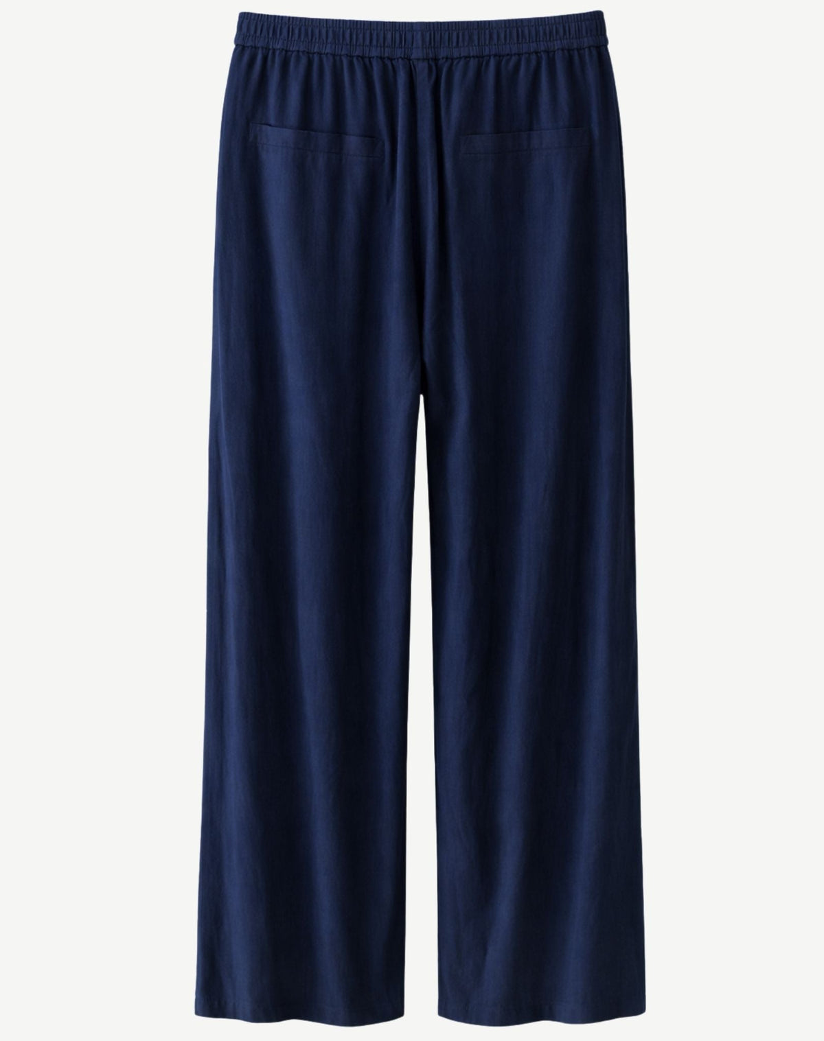 French Navy Cropped Linen Pants Corfu Jeans
