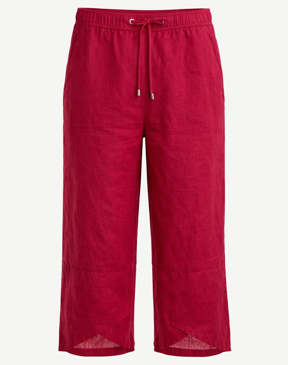 Berry Linen Crossover Crop Pants Corfu Jeans