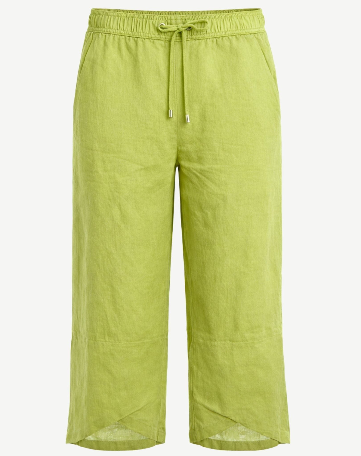 Pistachio Linen Crossover Crop Pants Corfu Jeans