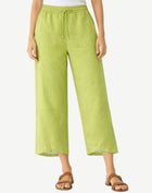 Pistachio Linen Crossover Crop Pants