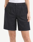 Black Heavy Weight Linen Shorts