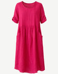 Gypsy Pink Linen Midi Dress Corfu Jeans