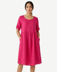 Gypsy Pink Linen Midi Dress Corfu Jeans