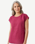 Berry Pleat Detail Linen Top