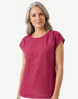Sakura Pleat Detail Linen Top Corfu Jeans