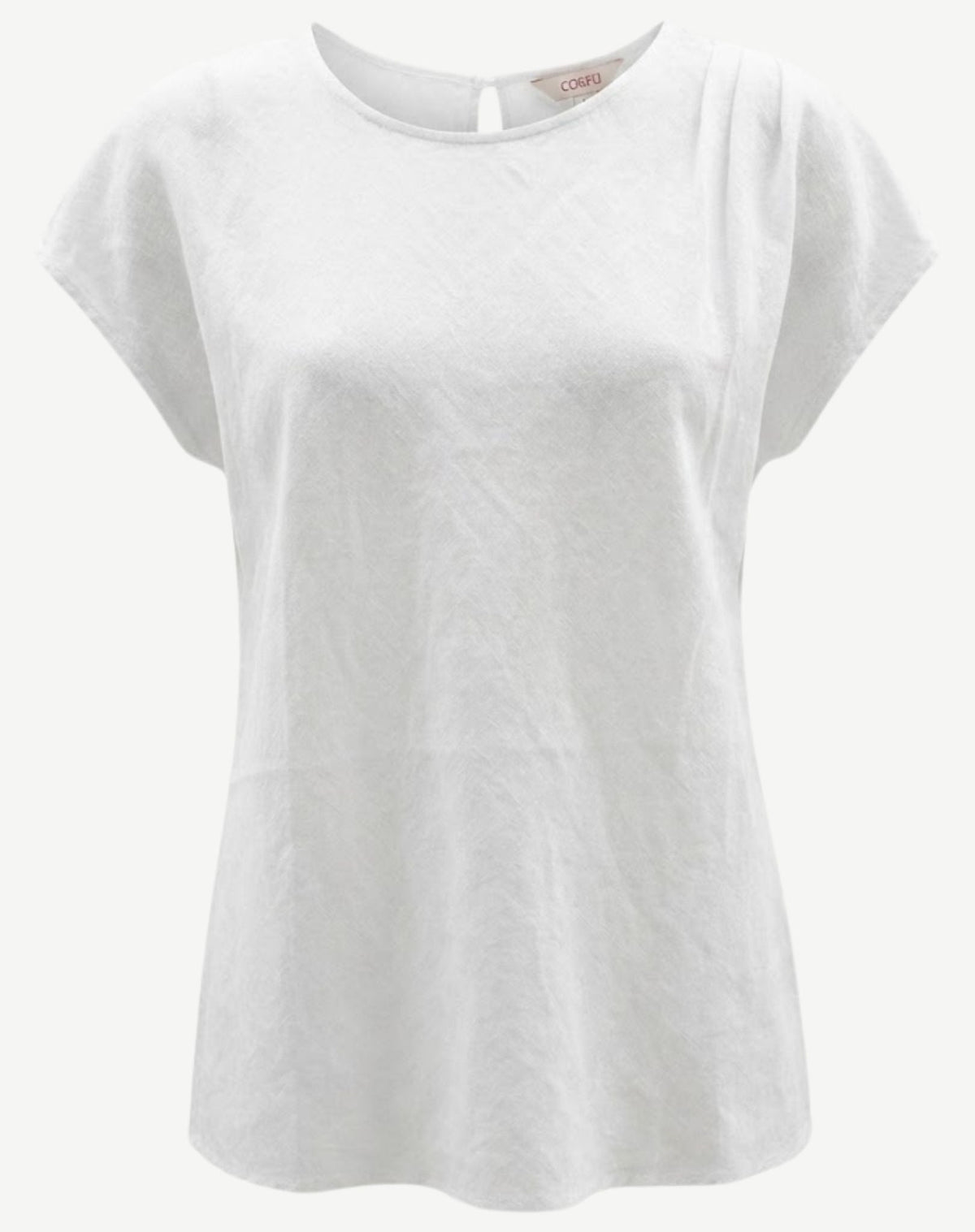 White Pleat Detail Linen Top Corfu Jeans