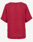 Berry Pintuck Detail Linen Top Corfu Jeans