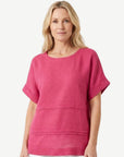 Berry Pintuck Detail Linen Top Corfu Jeans