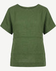 Fern Pintuck Detail Linen Top Corfu Jeans