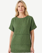 Fern Pintuck Detail Linen Top