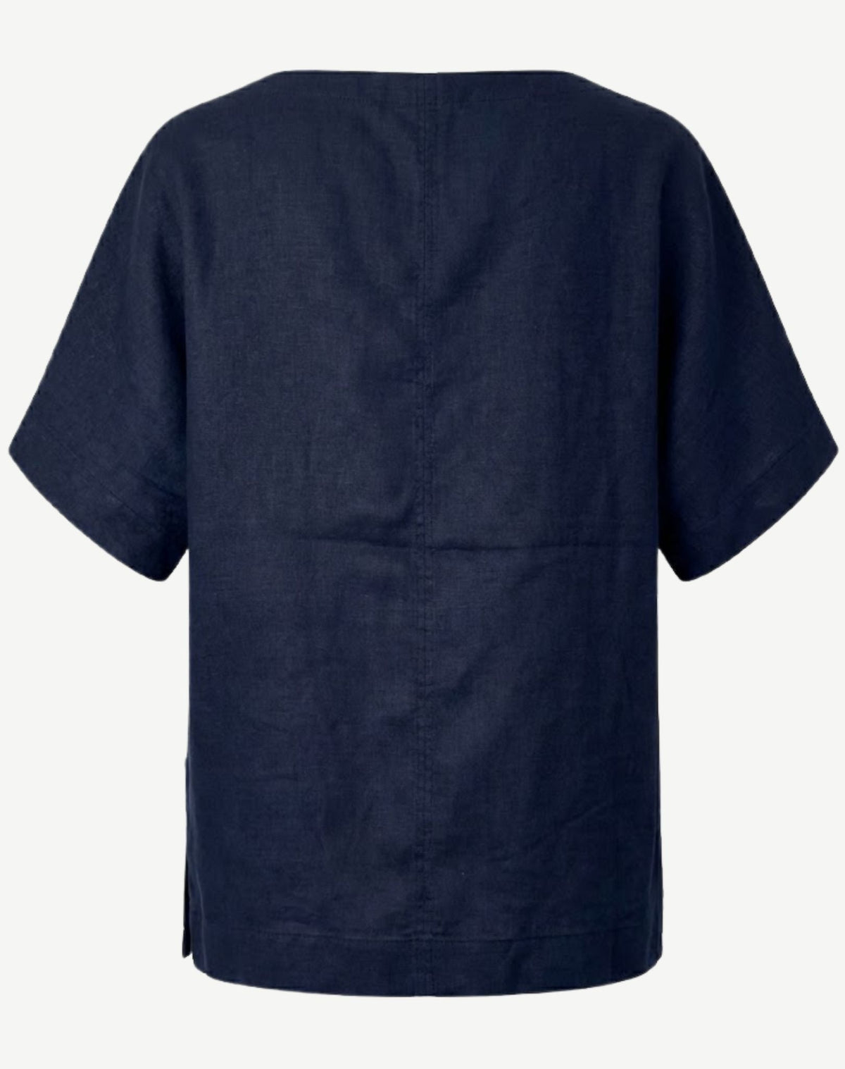 Navy Pintuck Detail Linen Top Corfu Jeans