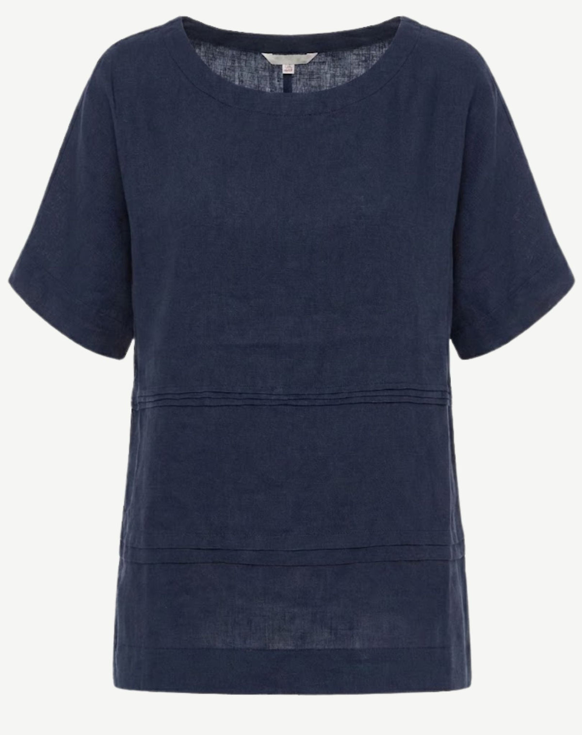 Navy Pintuck Detail Linen Top Corfu Jeans