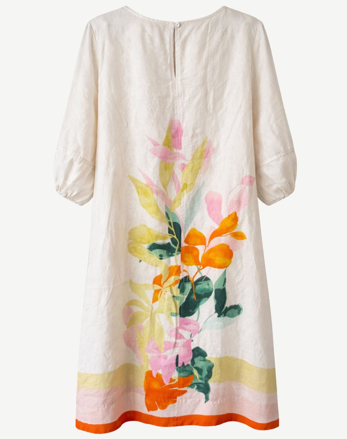 Soft Horizon Printed Linen Midi Dress Corfu Jeans