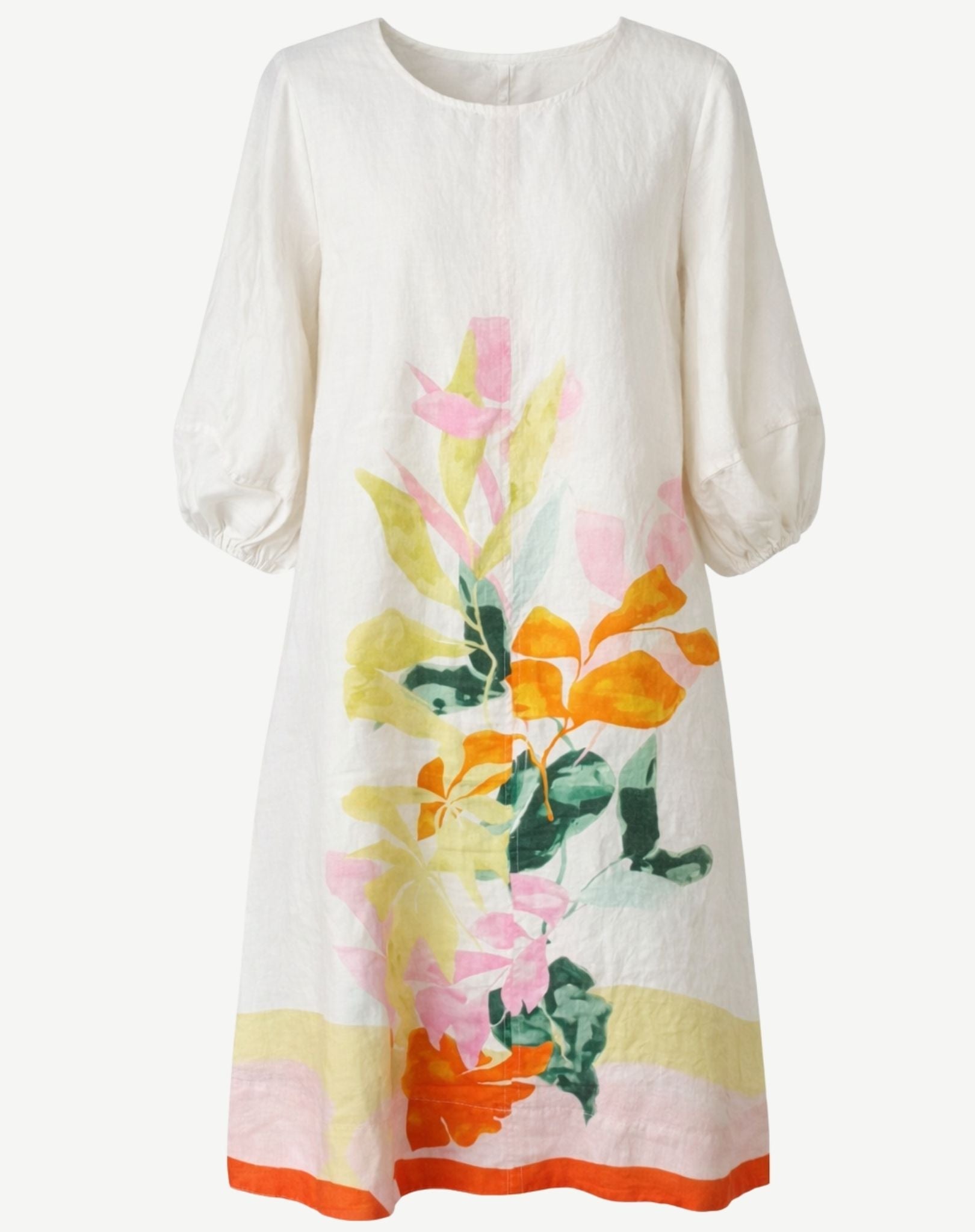 Soft Horizon Printed Linen Midi Dress Corfu Jeans