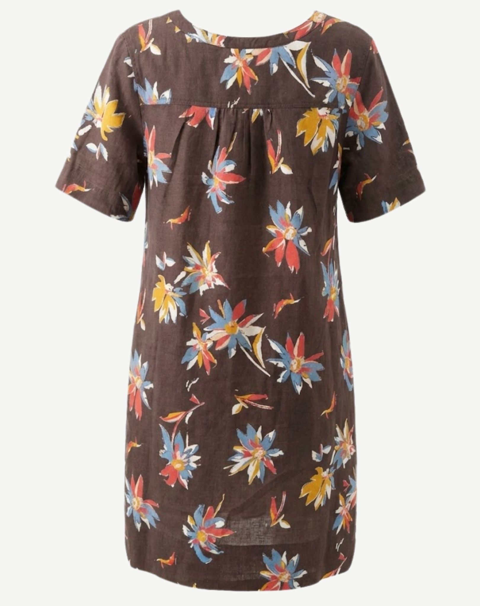 Sun Petal Printed Linen Midi Dress Corfu Jeans