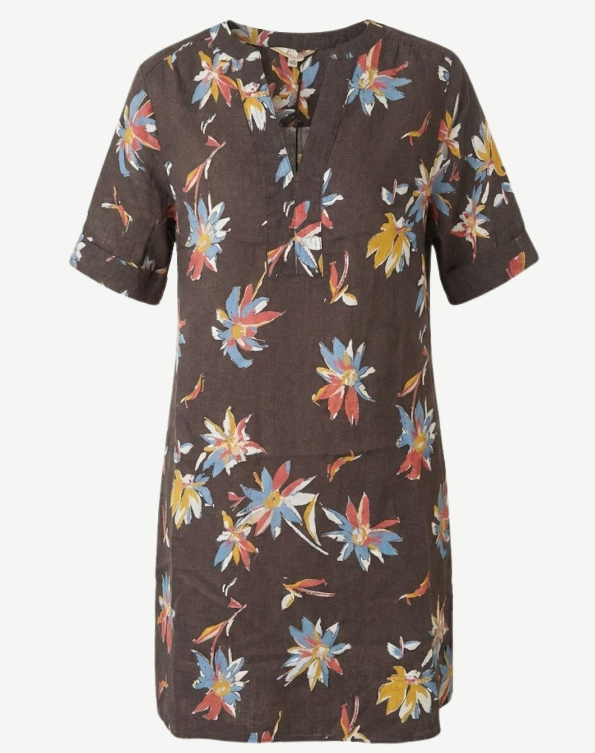 Sun Petal Printed Linen Midi Dress Corfu Jeans