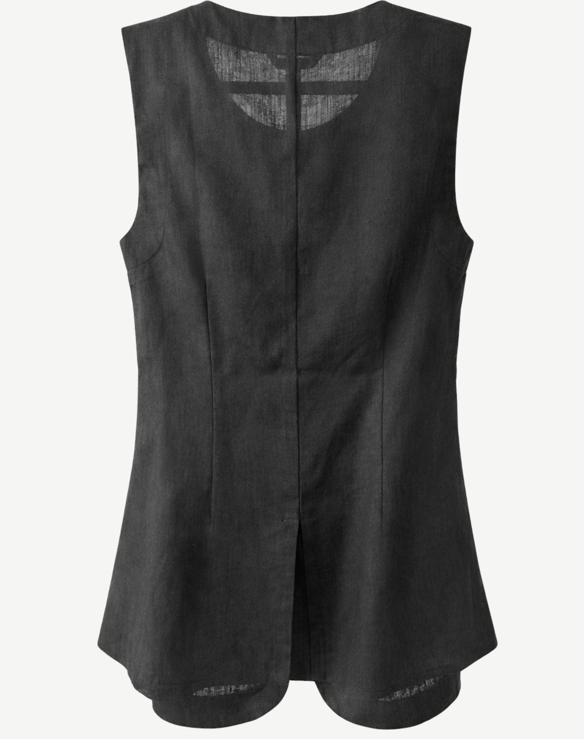 Black Heavy Weight Linen Sleeveless Top Corfu Jeans