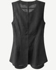 Black Heavy Weight Linen Sleeveless Top Corfu Jeans